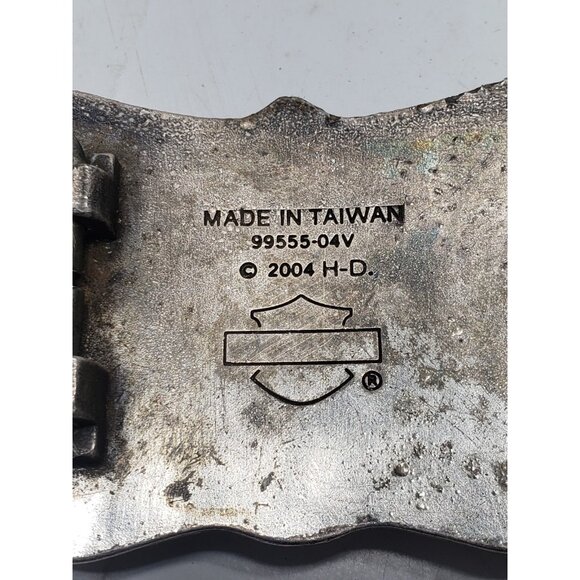 Vintage 2004 Harley Davidson Bar & Shield Flame Silver-Tone Belt Buck 99555-D4V - Picture 8 of 9